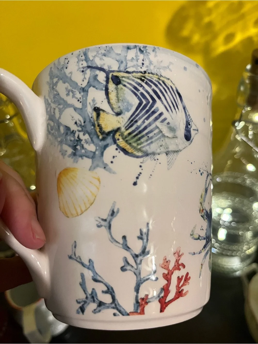 Pier 1 Ironstone Sea Life oversized mug